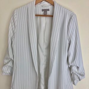 H&M Striped Blazer with 3/4 sleeves